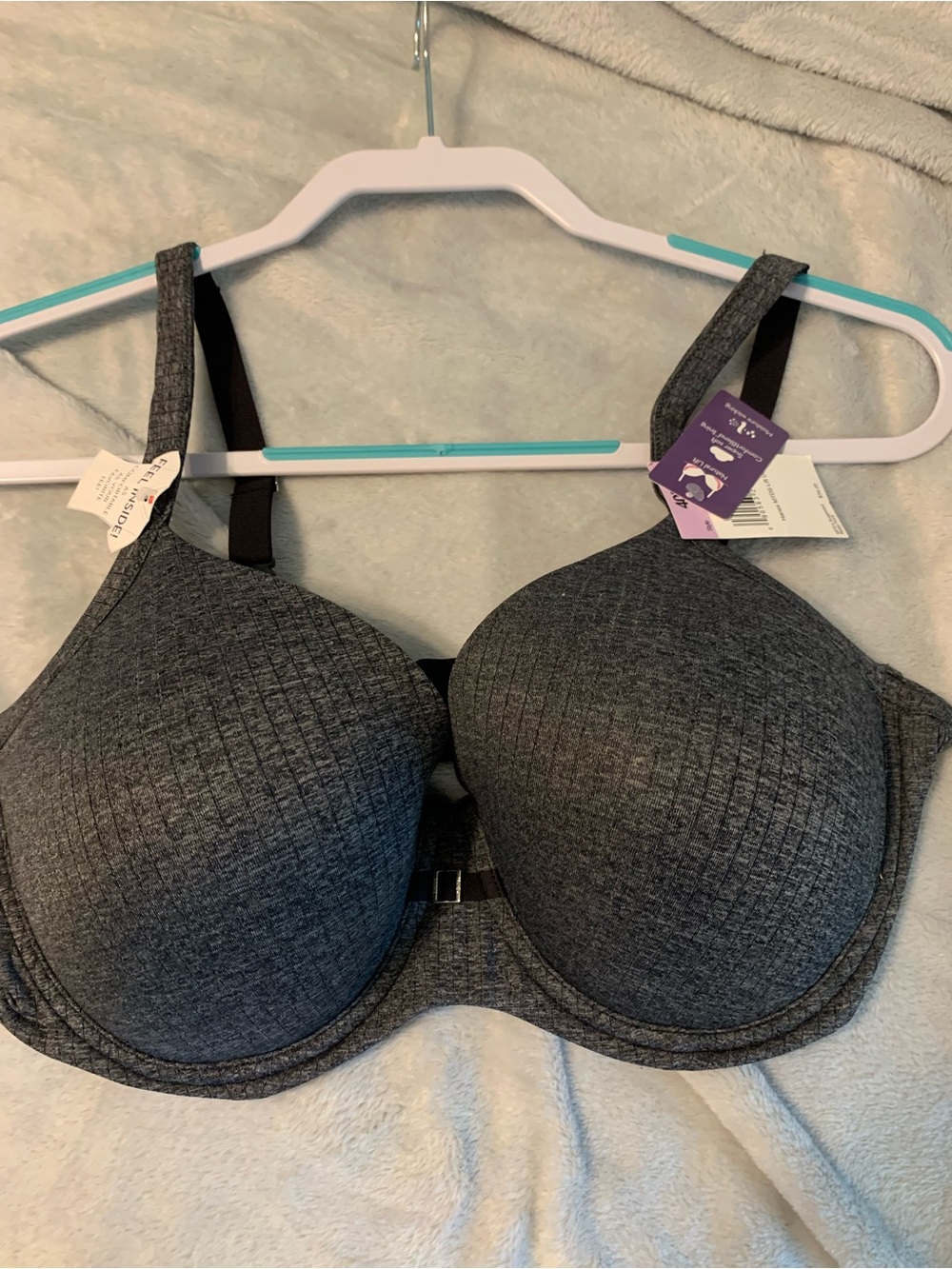 Seamless Contour T-Shirt Bra - Dark Heather Gray 40D